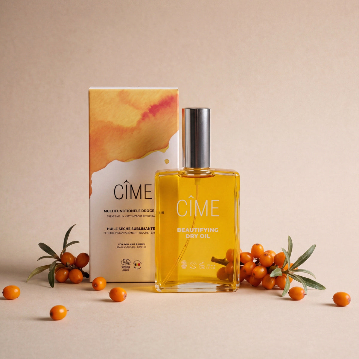 CÎME Beautifying Dry Oil – natuurlijke droge olie voor huid, nagels en haar op steen
