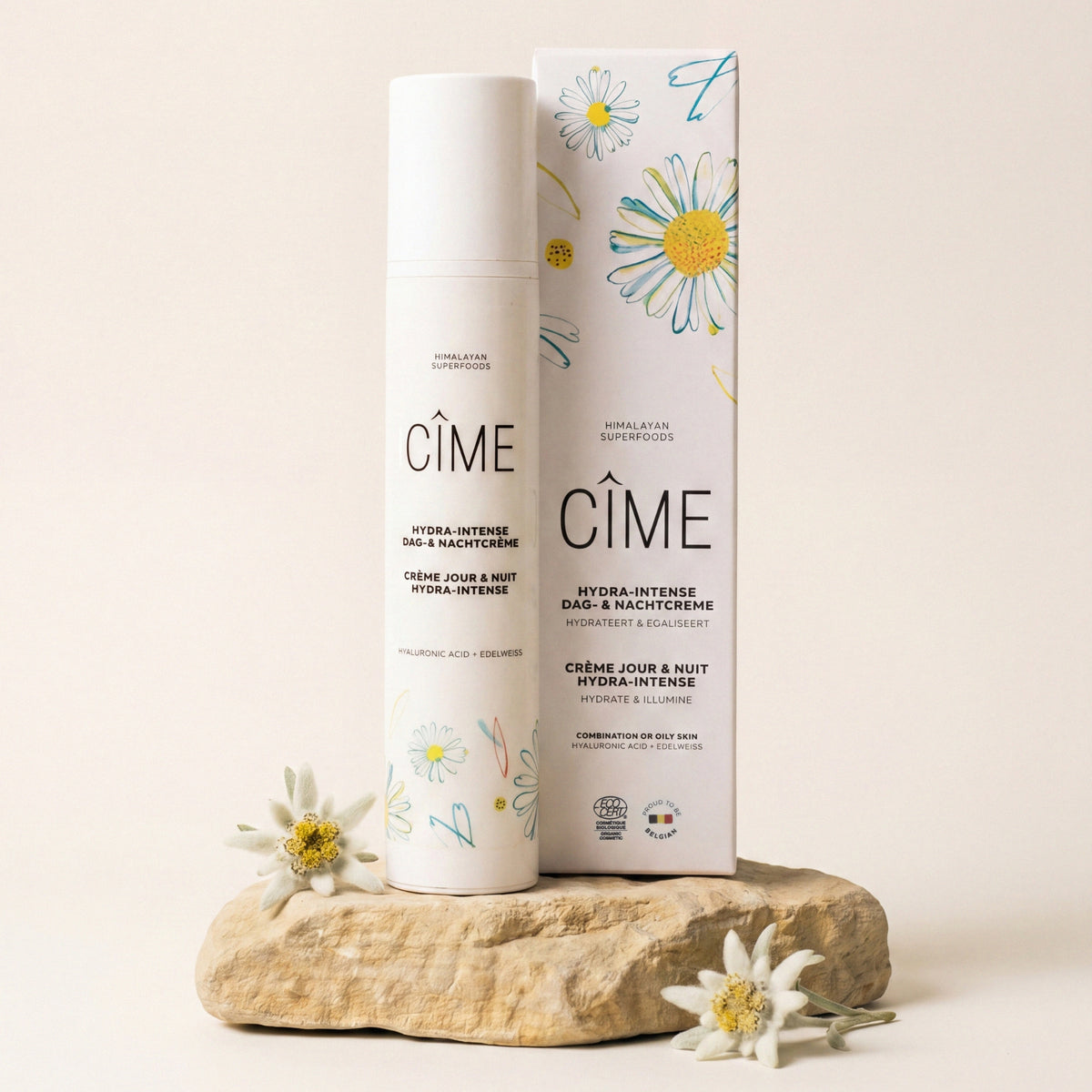 CÎME Hydra-Intense Day & Night Cream – lichte hydraterende dagcrème op steen