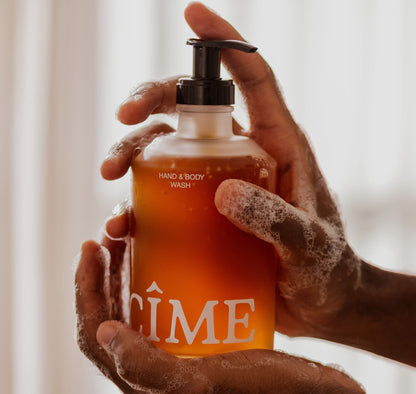 Our hand and body wash in his new glass bottle