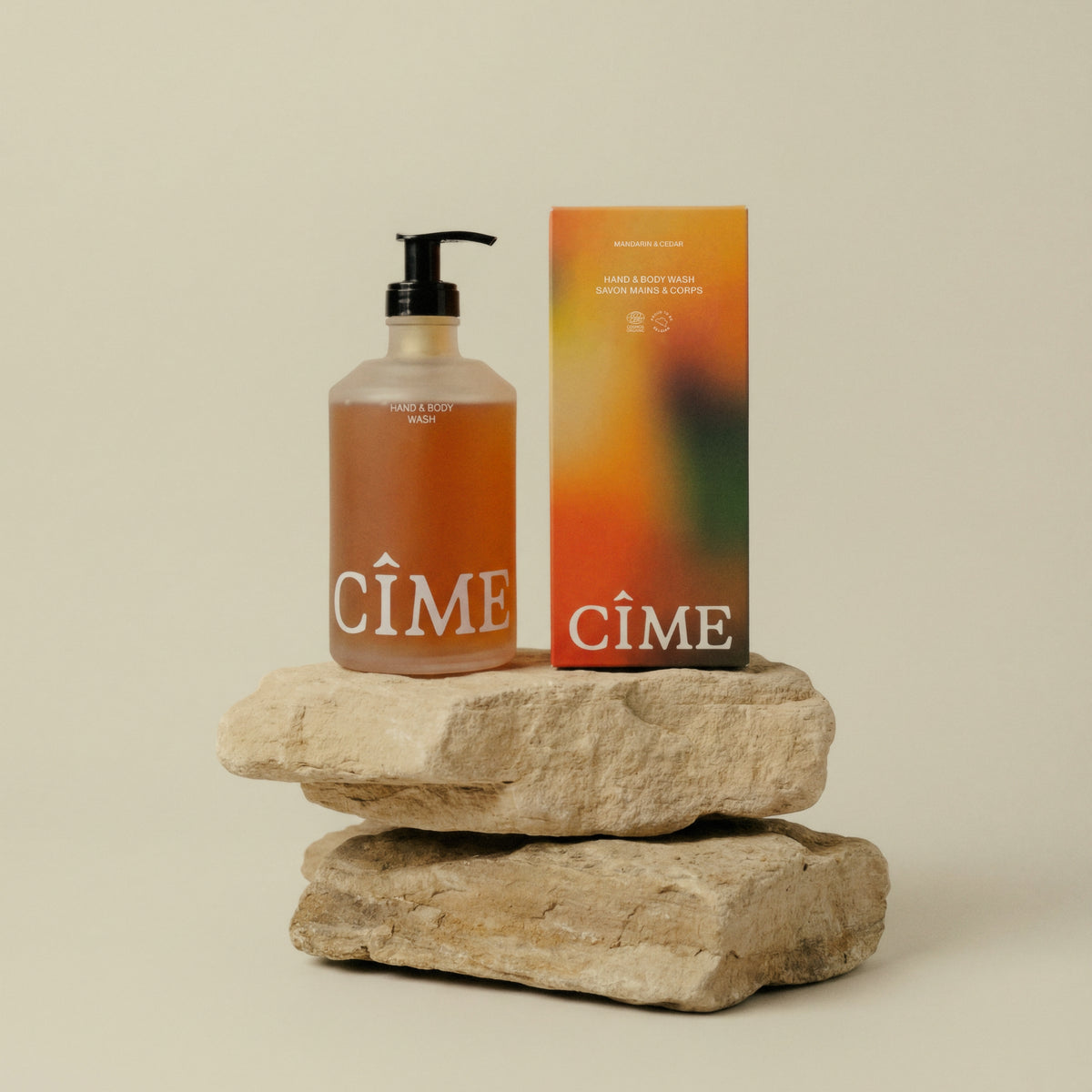 CÎME Hand & Body Wash – mandarijn & ceder op steen