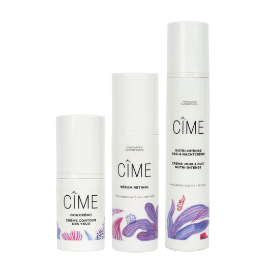 CÎME Honestly Aging routine – oogcrème, retinal serum en dag- en nachtcrème